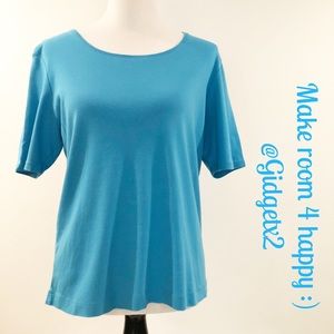Chico’s cotton crew neck t turquoise Size 2
